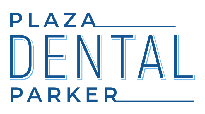 The image features a logo with the text  PLAZA DENTAL PARKER  prominently displayed, suggesting it s related to a dental practice or clinic named Plaza Dental Parker.